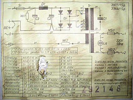 Frako - Netzteil, 24 Volt / 3 Ampere, Schaltbild