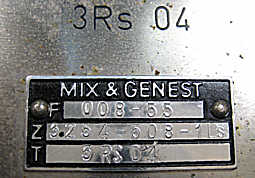 Pegelgenerator Mix & Genest 3 RS 04, Typenschild
